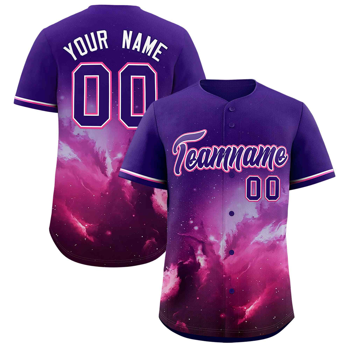 Custom Purple Personalized Starburst Pattern Authentic Baseball Jersey| KXKSHOP
