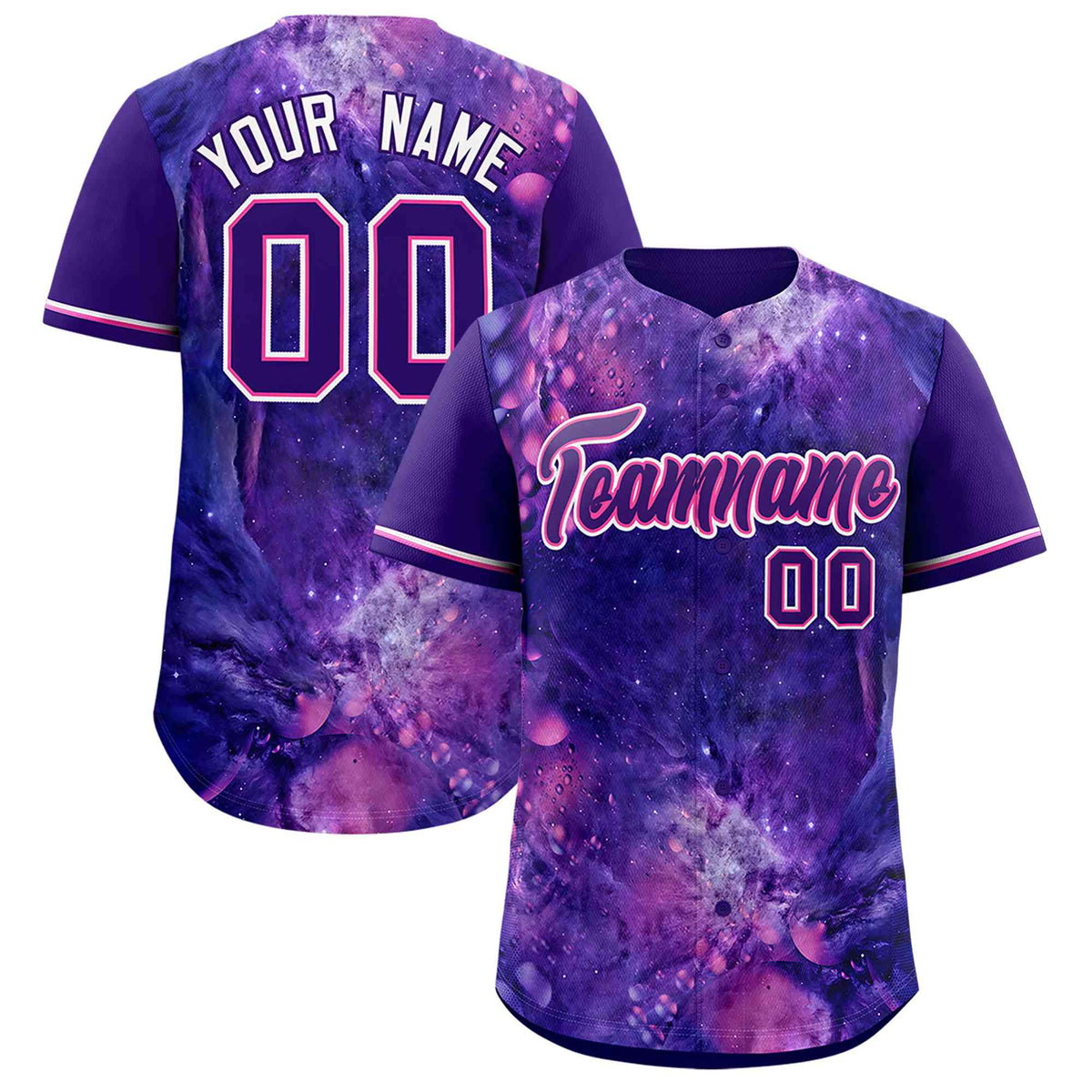 Custom Purple Personalized Starburst Pattern Authentic Baseball Jersey| KXKSHOP