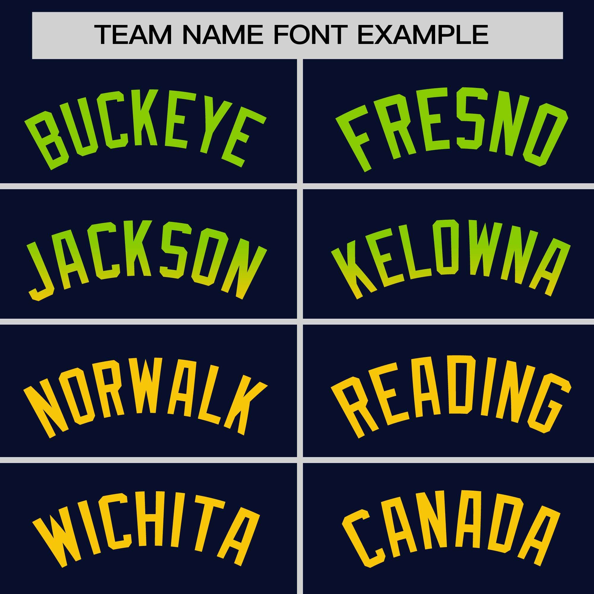 Custom Navy Neon Green-Gold Personalized Gradient Font And Side Design Authentic Baseball Jersey