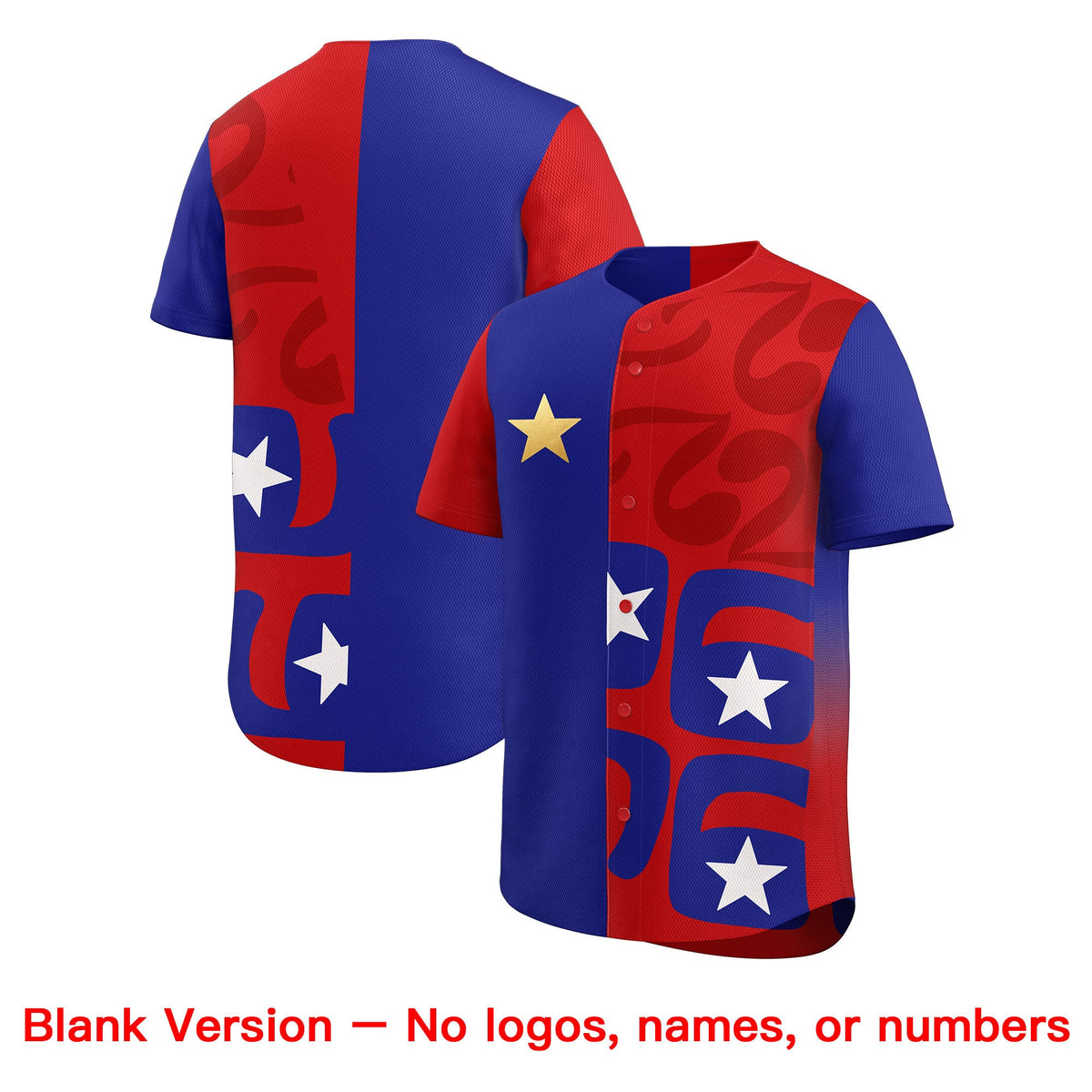 Custom Red Royal Star Graffiti Moisture-Wicking Baseball Jersey| KXKSHOP