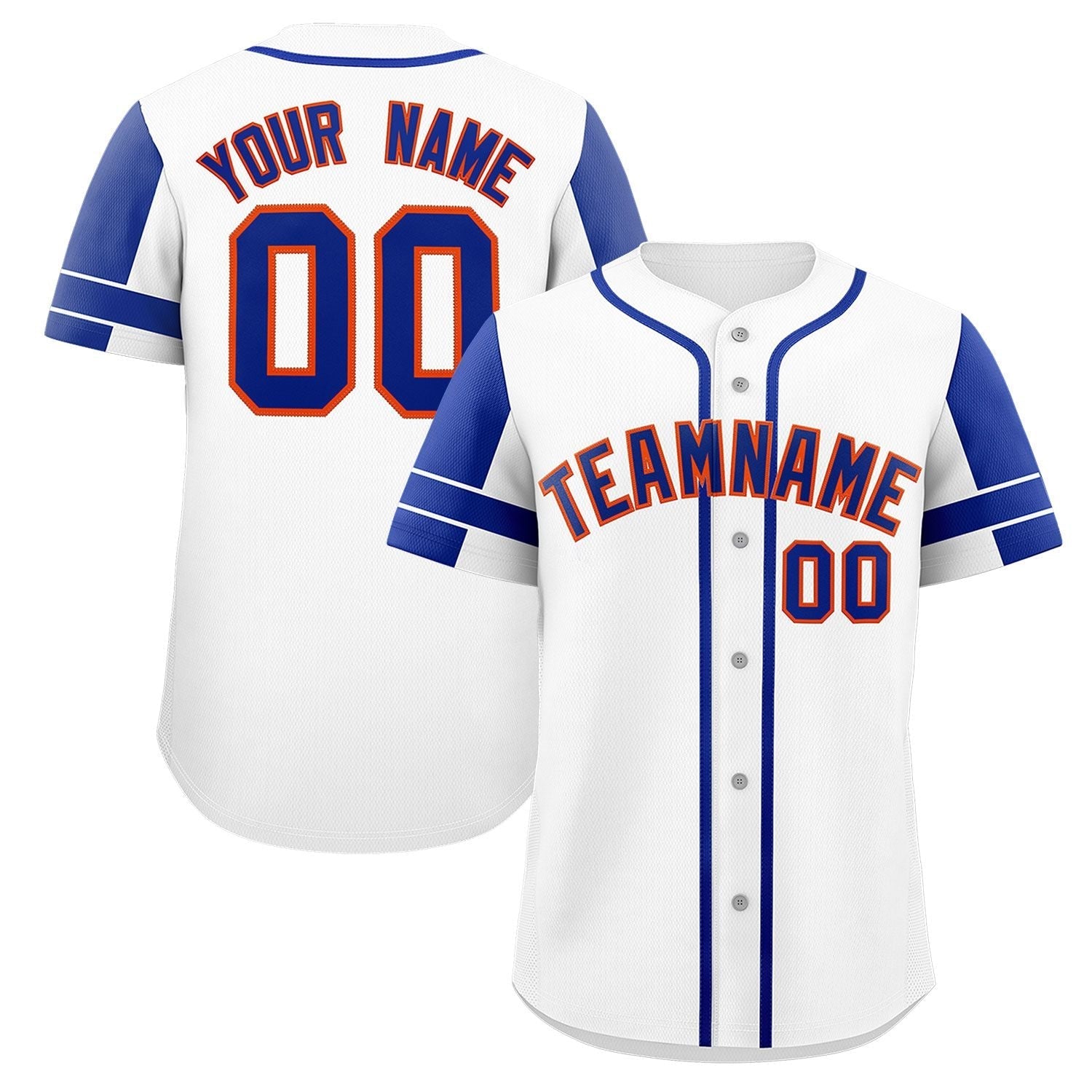 Custom White Royal Personalized Raglan Sleeves Authentic Baseball Jersey
