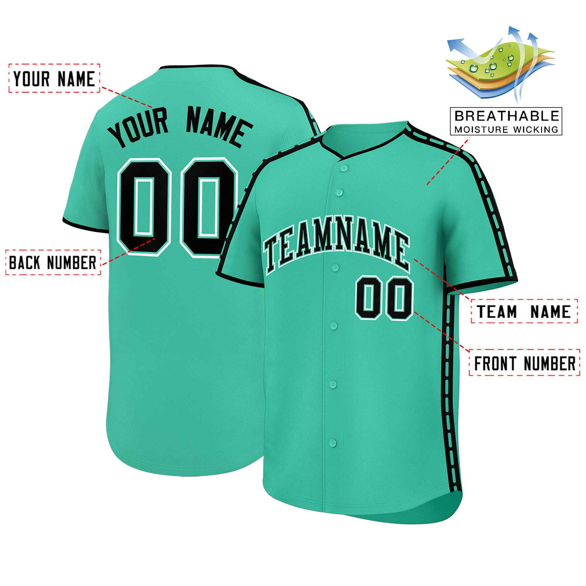 Custom Bright Green Black Color Block Personalized Side Dotted Line Authentic Baseball Jersey| KXKSHOP