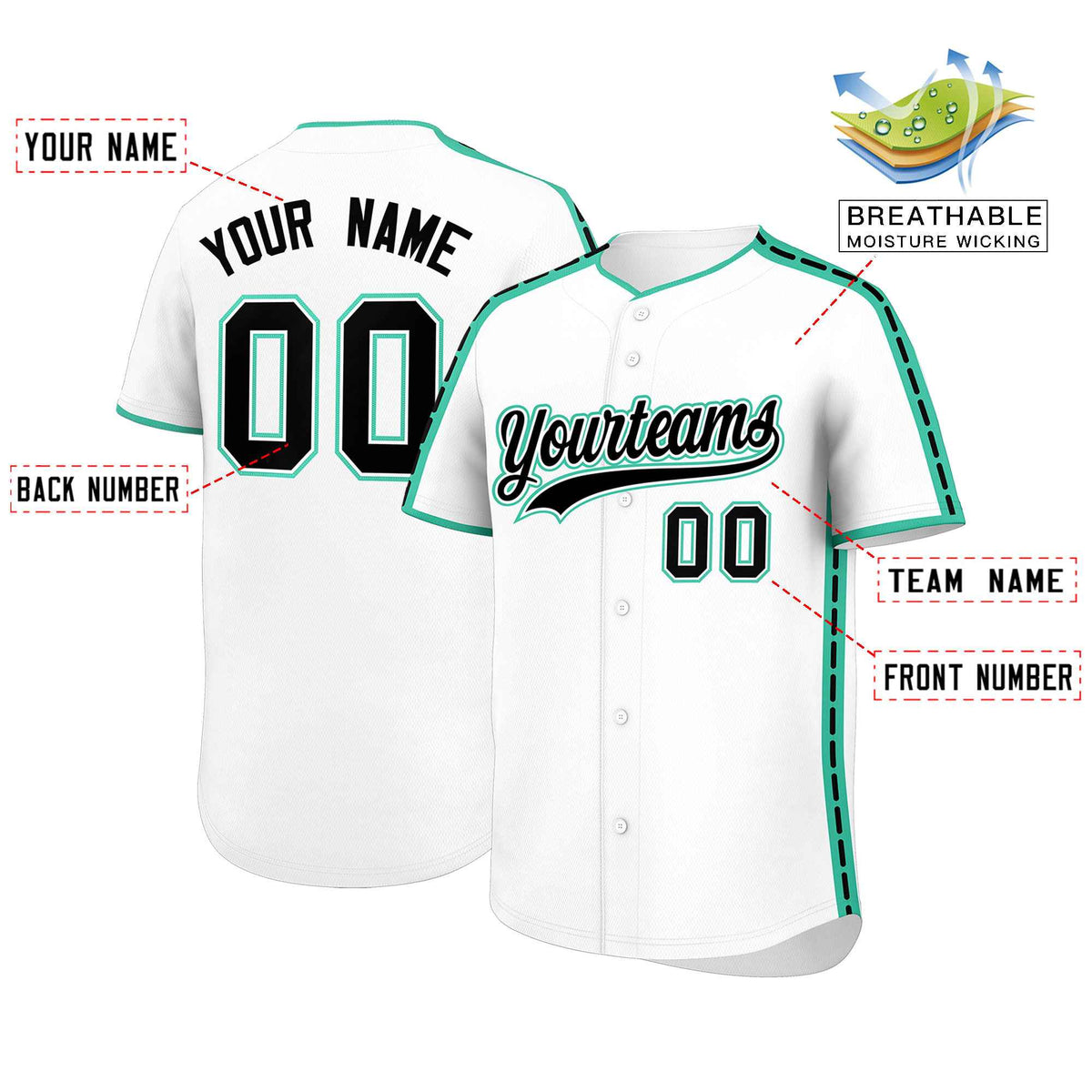 Custom White Bright Green Color Block Personalized Side Dotted Line Authentic Baseball Jersey| KXKSHOP