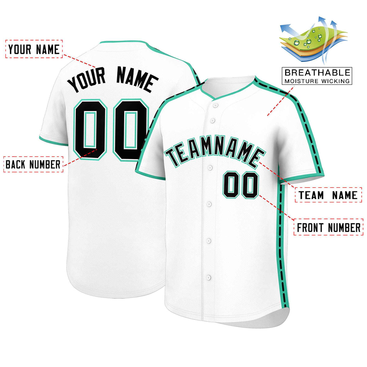 Custom White Bright Green Color Block Personalized Side Dotted Line Authentic Baseball Jersey| KXKSHOP