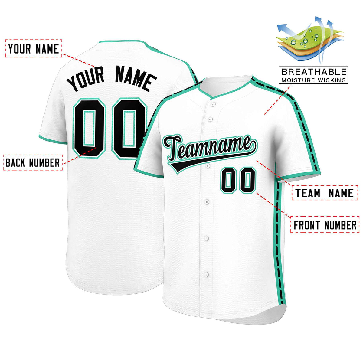 Custom White Bright Green Color Block Personalized Side Dotted Line Authentic Baseball Jersey| KXKSHOP