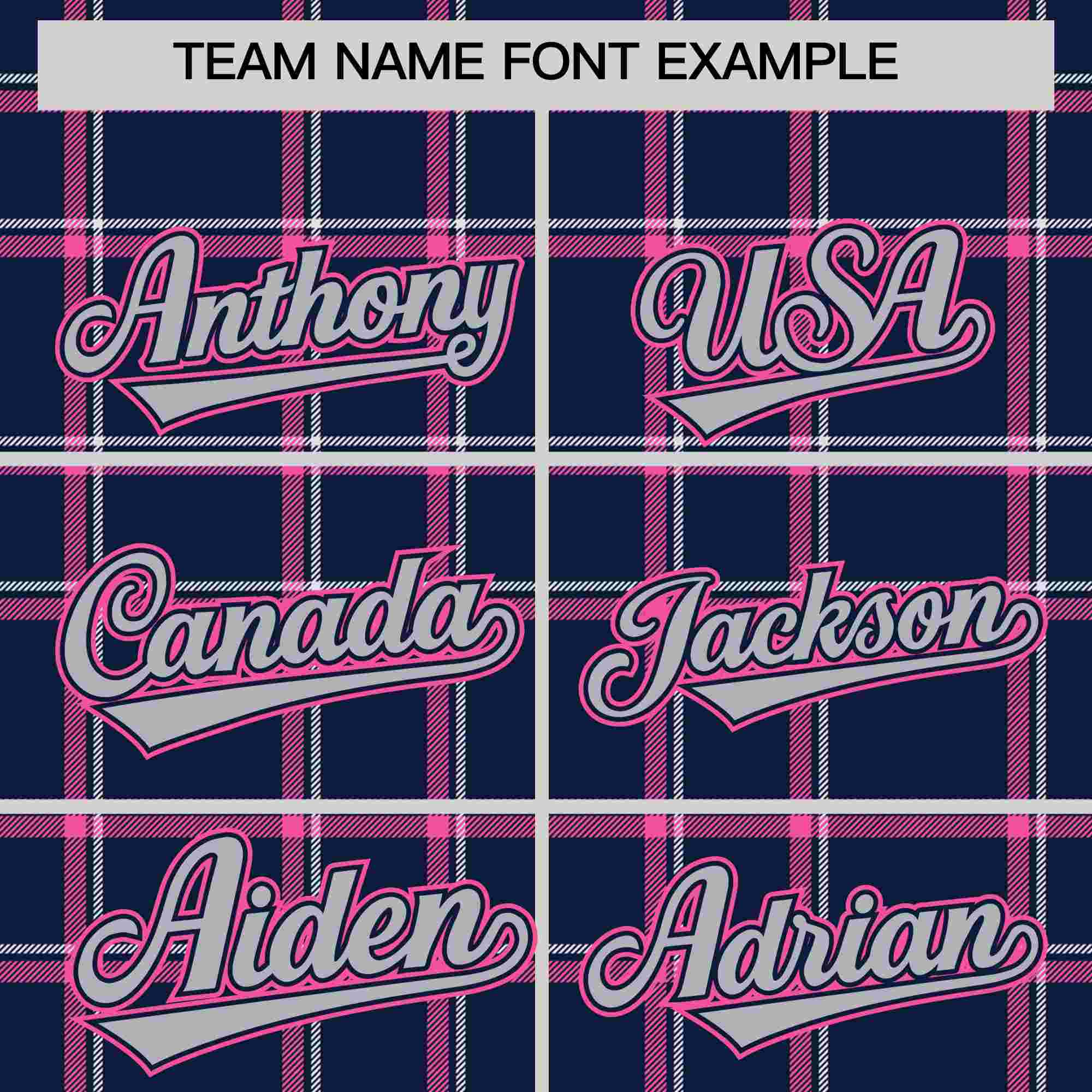 Custom Navy Personalized Plaid Design Authentic Baseball Jersey