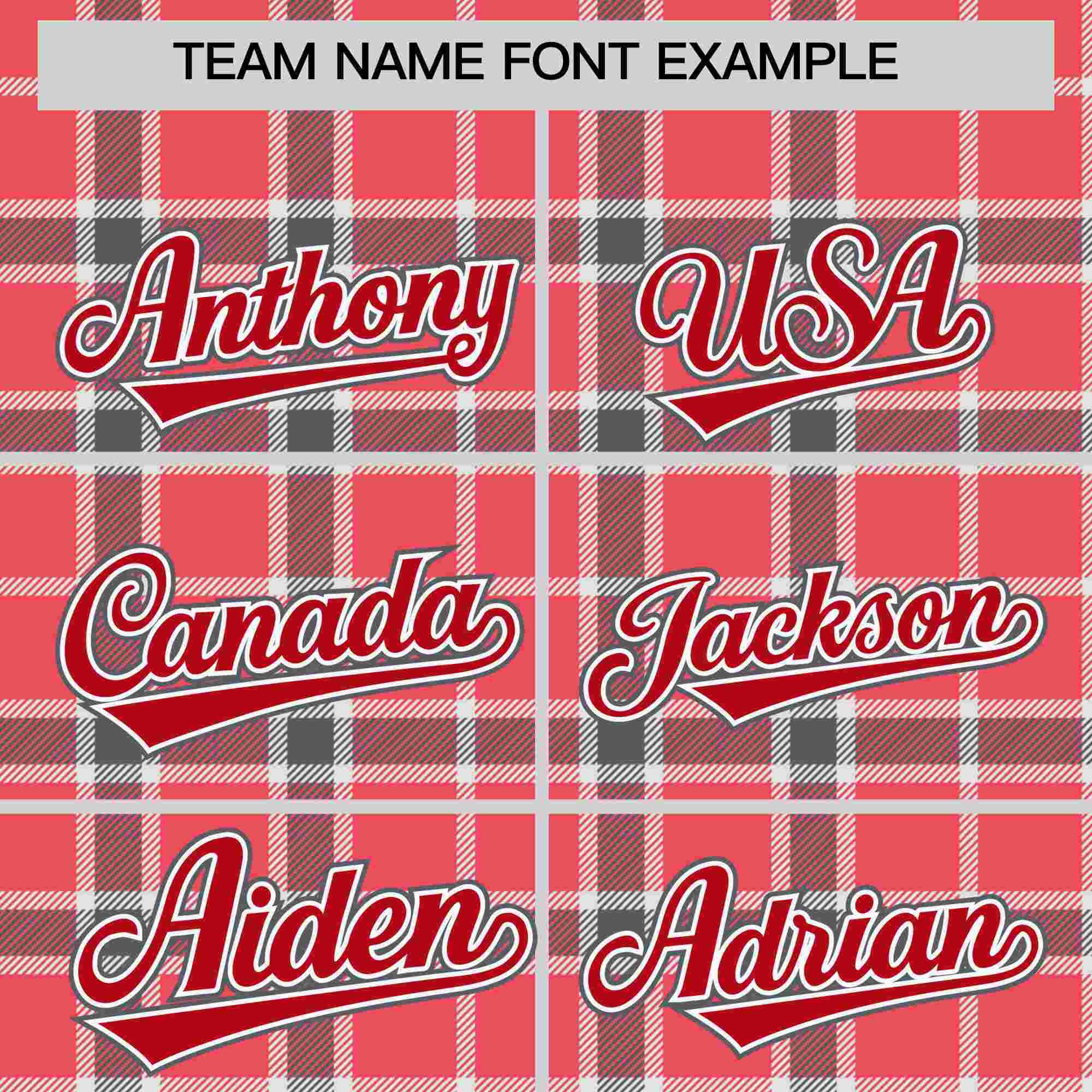 Custom Red Personalized Plaid Design Authentic Baseball Jersey