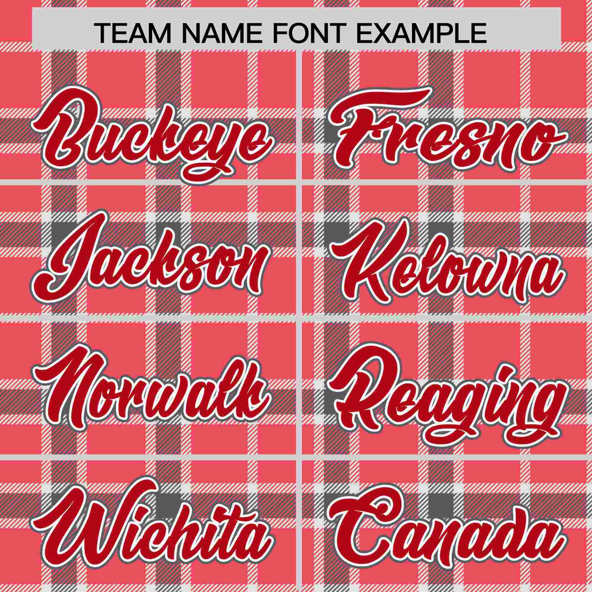 Custom Red Personalized Plaid Design Authentic Baseball Jersey