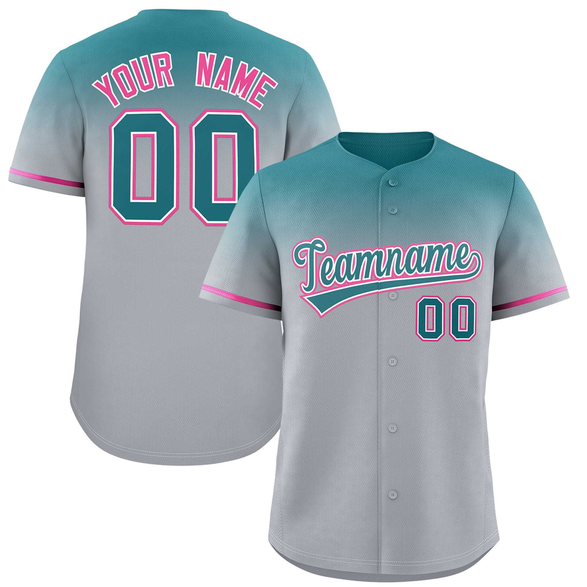 Custom Gray Aqua Gradient Fashion Design Authentic Baseball Jersey | KXKSHOP