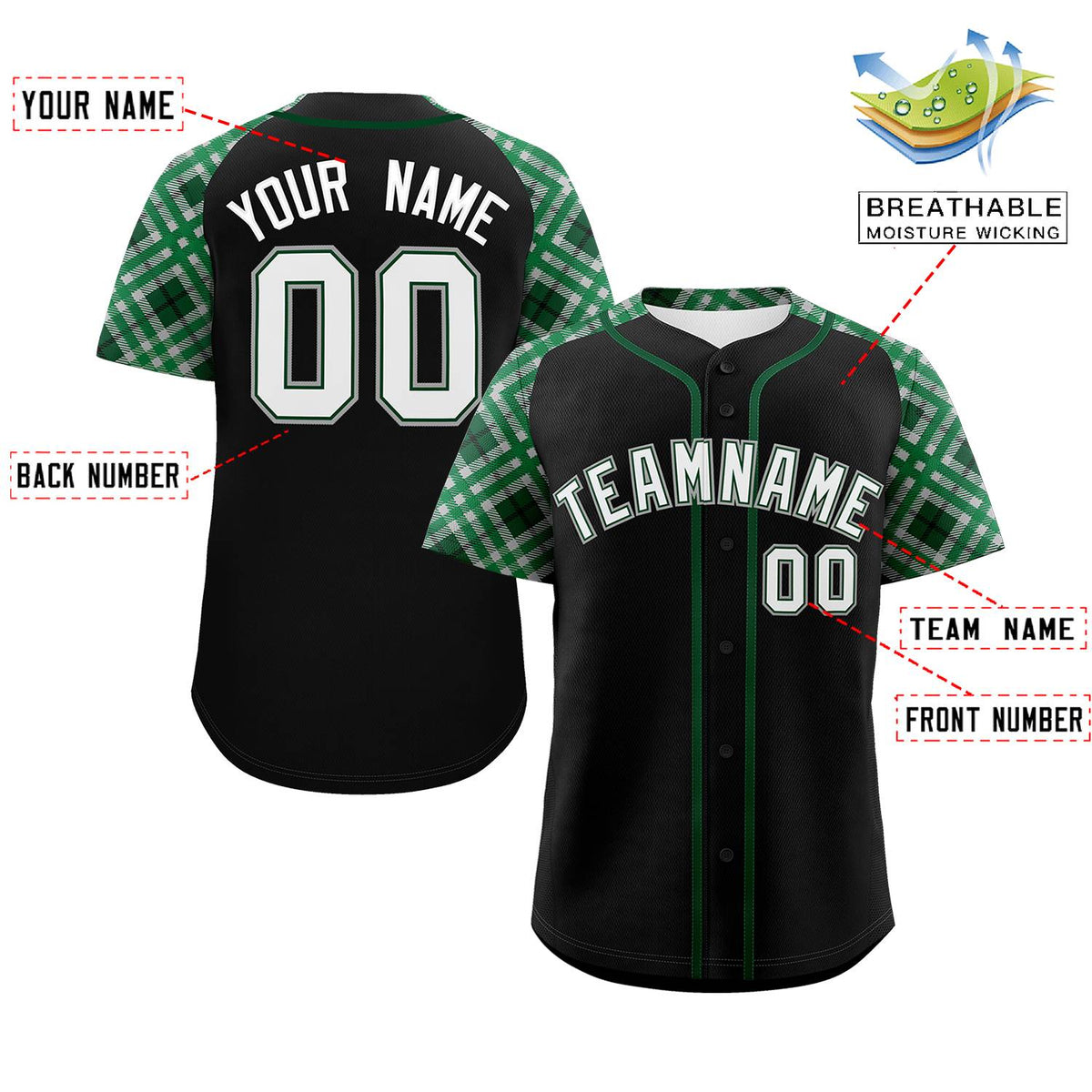 Custom Black White-Gray Personalized Raglan Sleeves Authentic Baseball Jersey | KXKSHOP