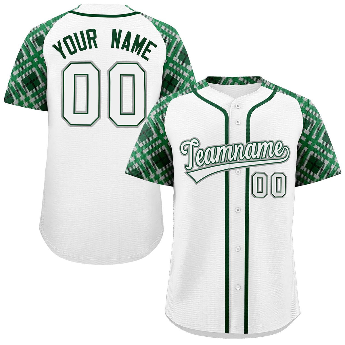 Custom White White-Gray Personalized Raglan Sleeves Authentic Baseball Jersey | KXKSHOP