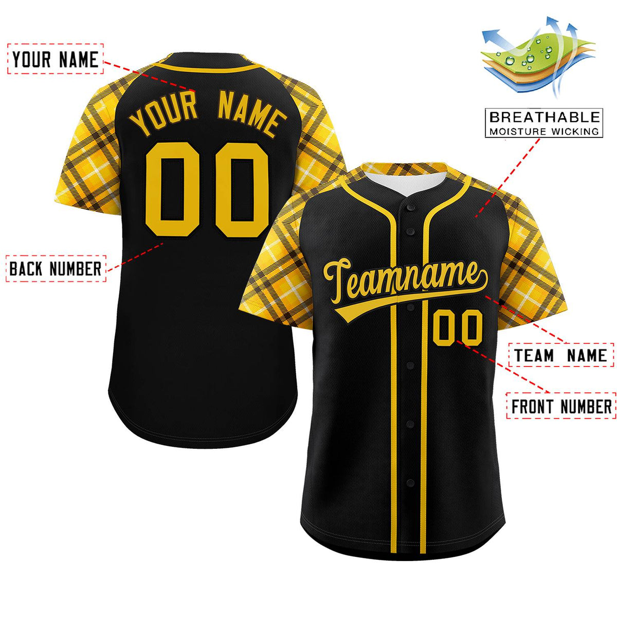 Custom Black Khaki-Brown Personalized Raglan Sleeves Authentic Baseball Jersey | KXKSHOP