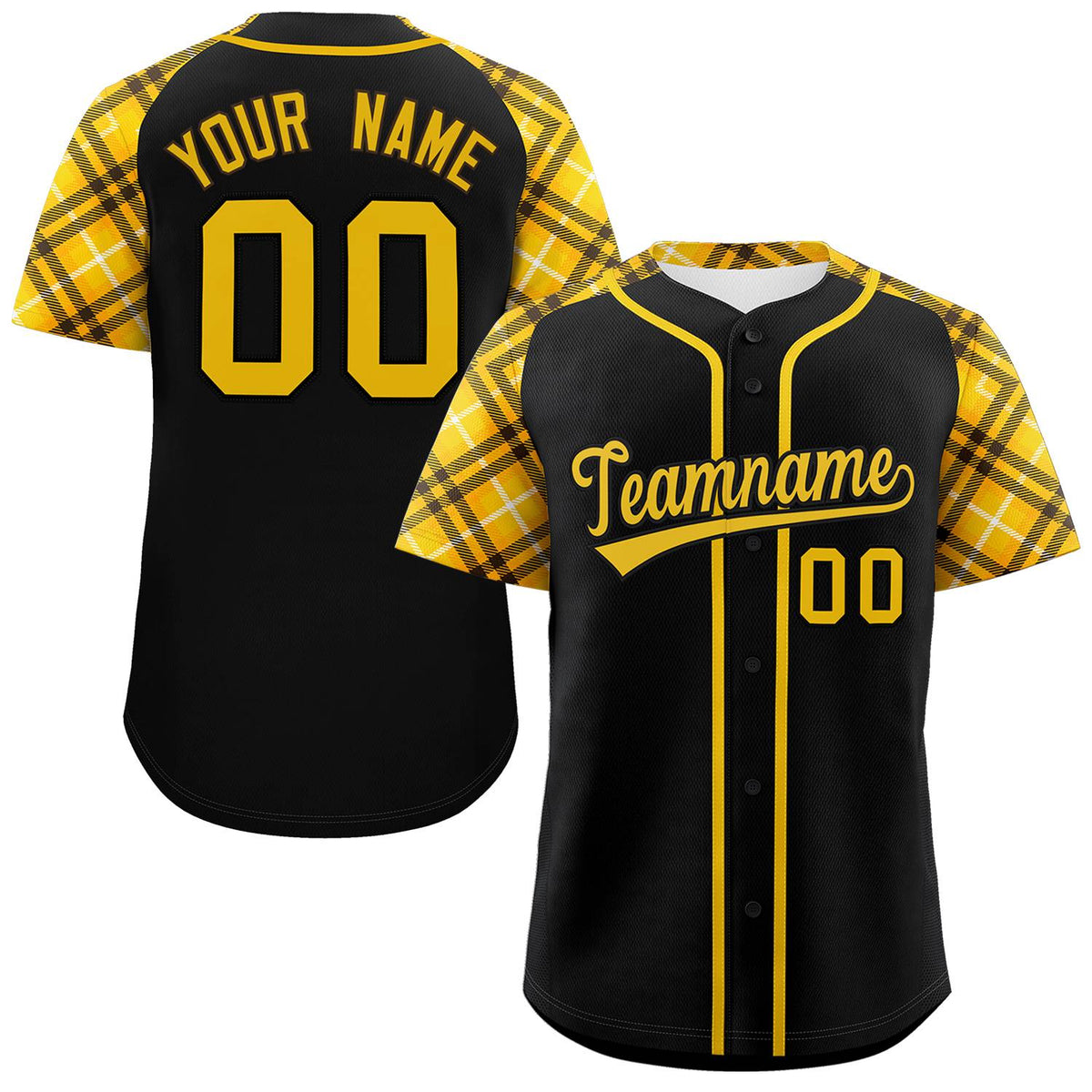 Custom Black Khaki-Brown Personalized Raglan Sleeves Authentic Baseball Jersey | KXKSHOP
