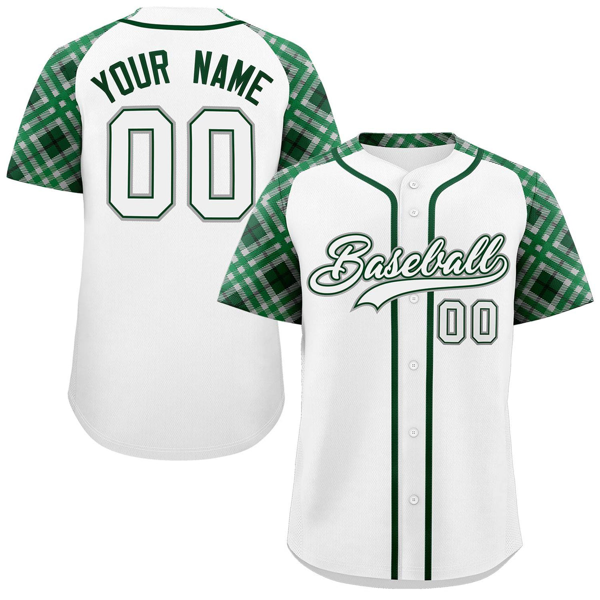 Custom White White-Gray Personalized Raglan Sleeves Authentic Baseball Jersey | KXKSHOP