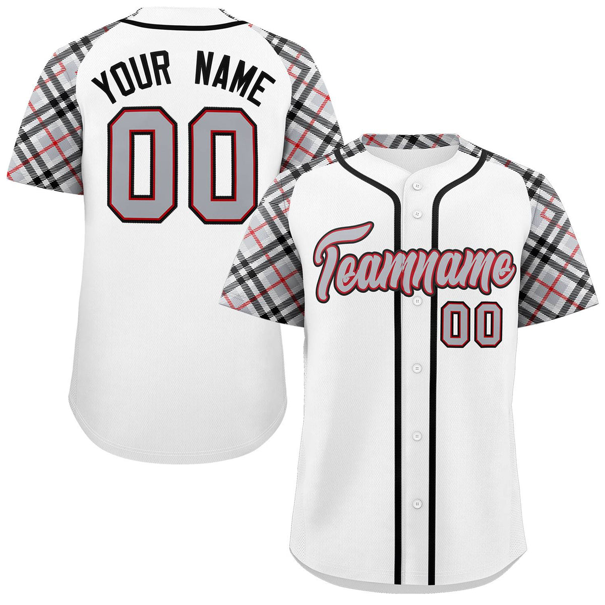 Custom White Gray-Black Personalized Raglan Sleeves Authentic Baseball Jersey | KXKSHOP