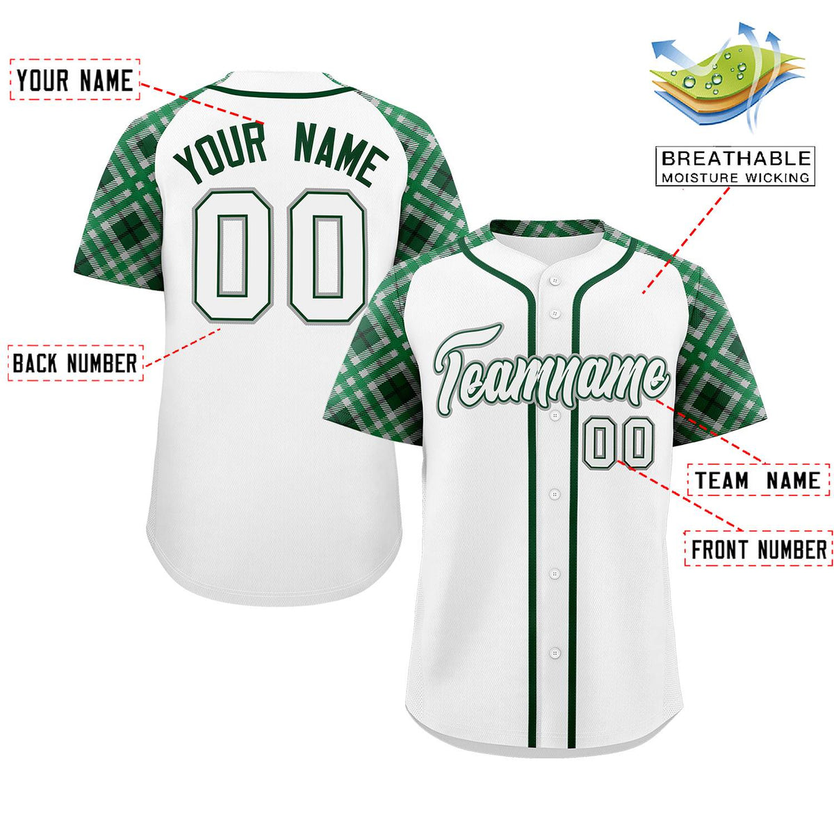 Custom White White-Gray Personalized Raglan Sleeves Authentic Baseball Jersey | KXKSHOP