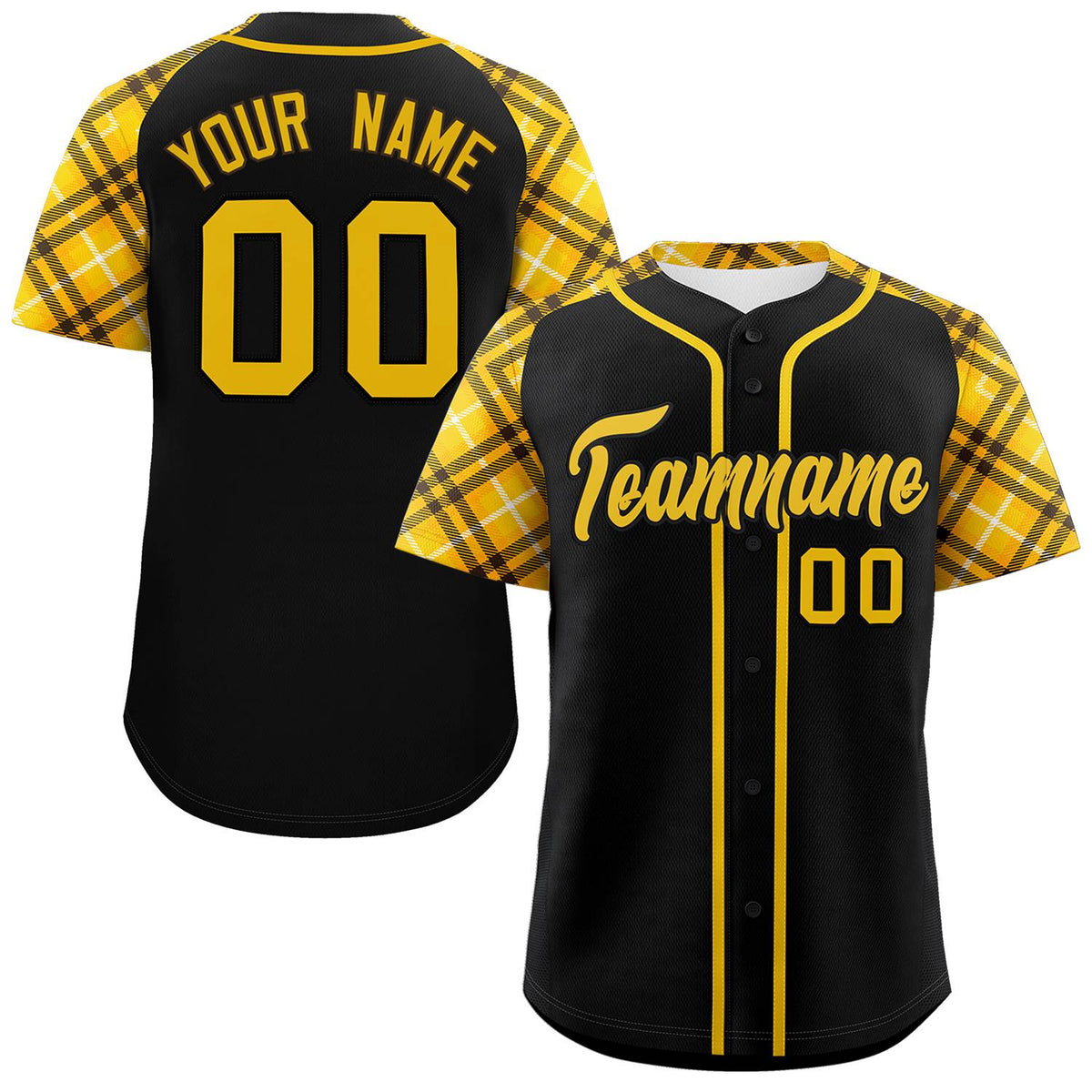 Custom Black Khaki-Brown Personalized Raglan Sleeves Authentic Baseball Jersey | KXKSHOP