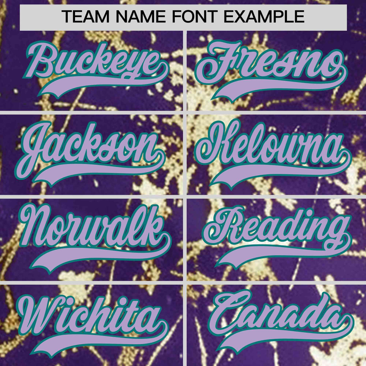 Custom Purple Light Purple Metallic Gold Splatter Breathable&Wrinkle-Resistant Baseball Jersey