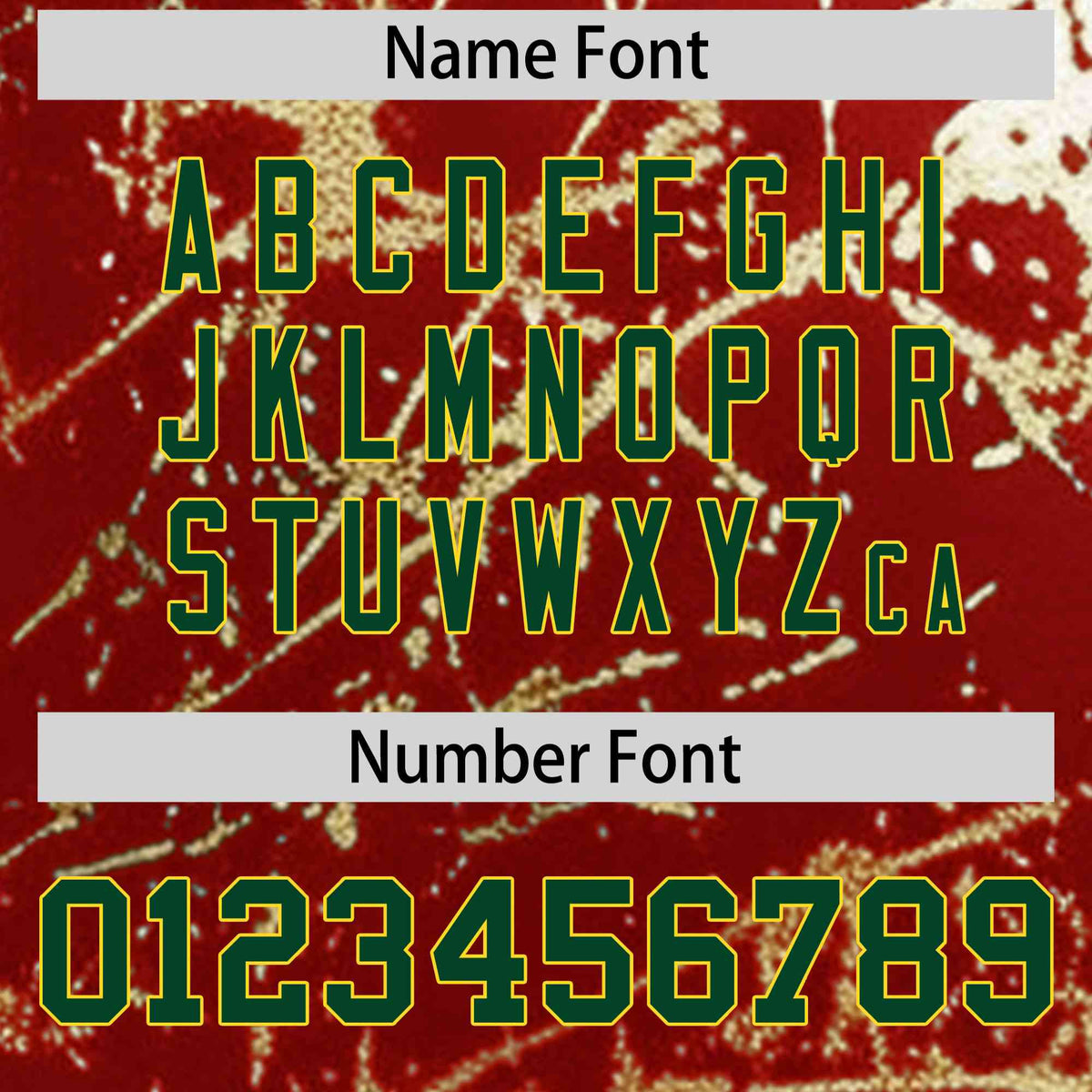 Custom Red Dark Green Metallic Gold Splatter Urban Streetwear Baseball Jersey