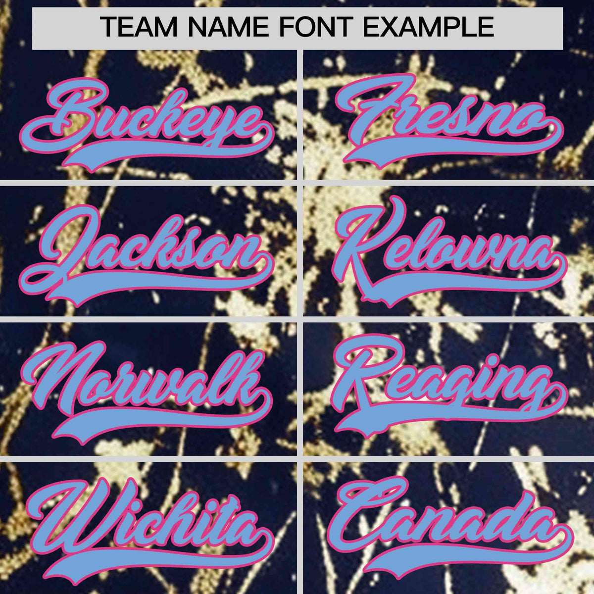 Custom Navy Powder Blue Black&Gold Marble Print Clubwear Party Streetwear Baseball Jersey