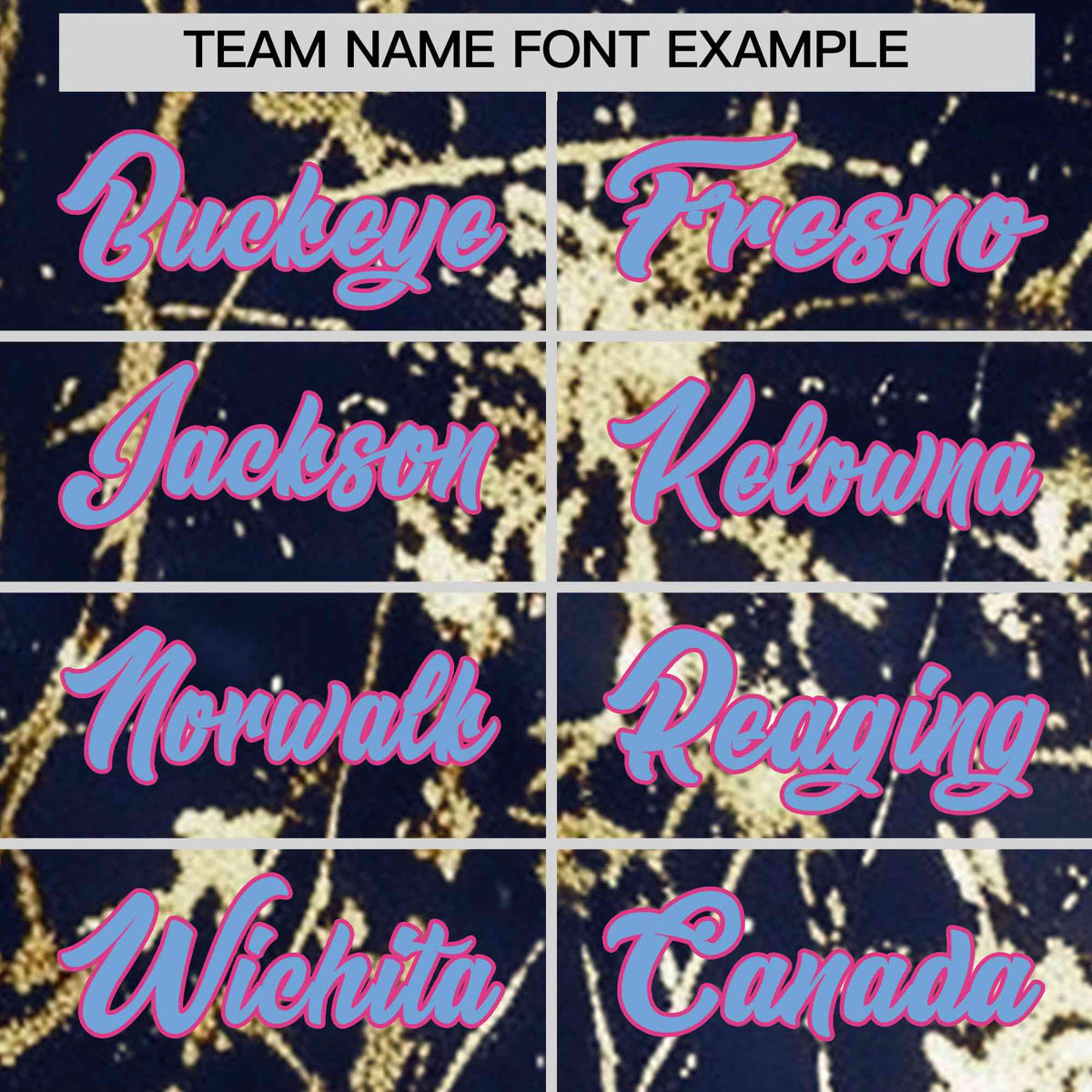 Custom Navy Powder Blue Black&Gold Marble Print Clubwear Party Streetwear Baseball Jersey