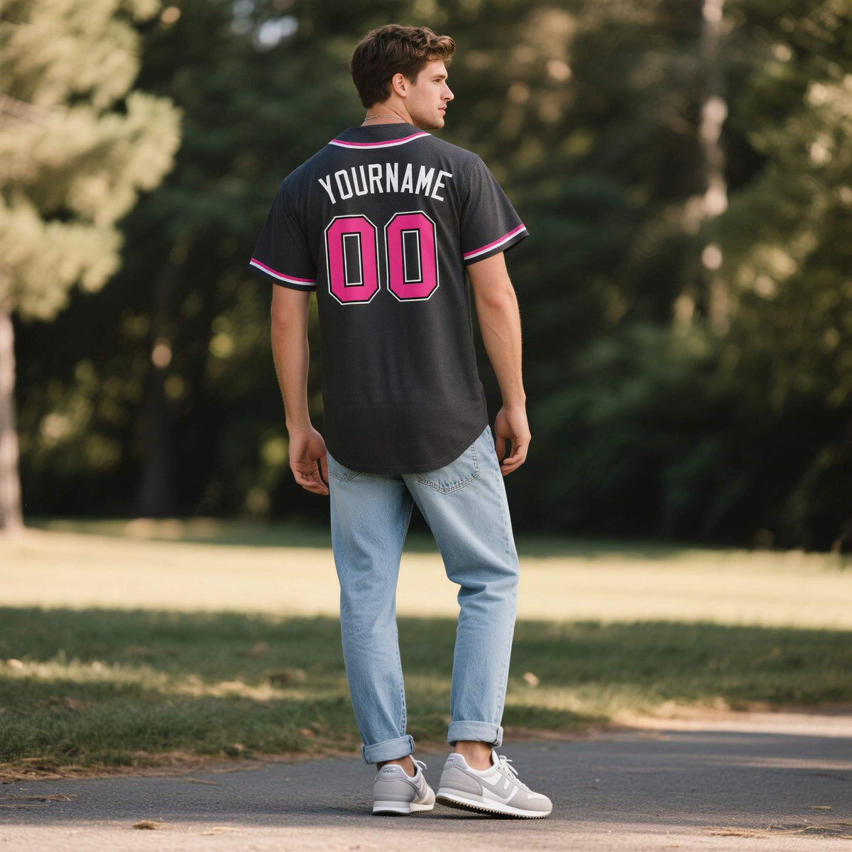 Custom Black Personalized Denim Baseball Jersey For Men Women Boy| KXKSHOP