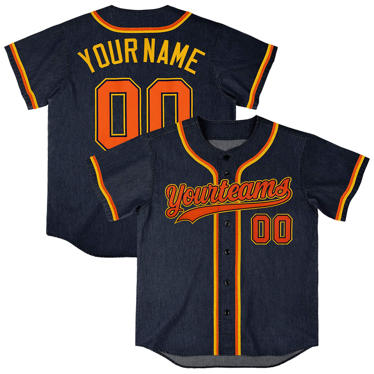 Custom Navy Personalized Denim Baseball Jersey For Men Women Boy| KXKSHOP