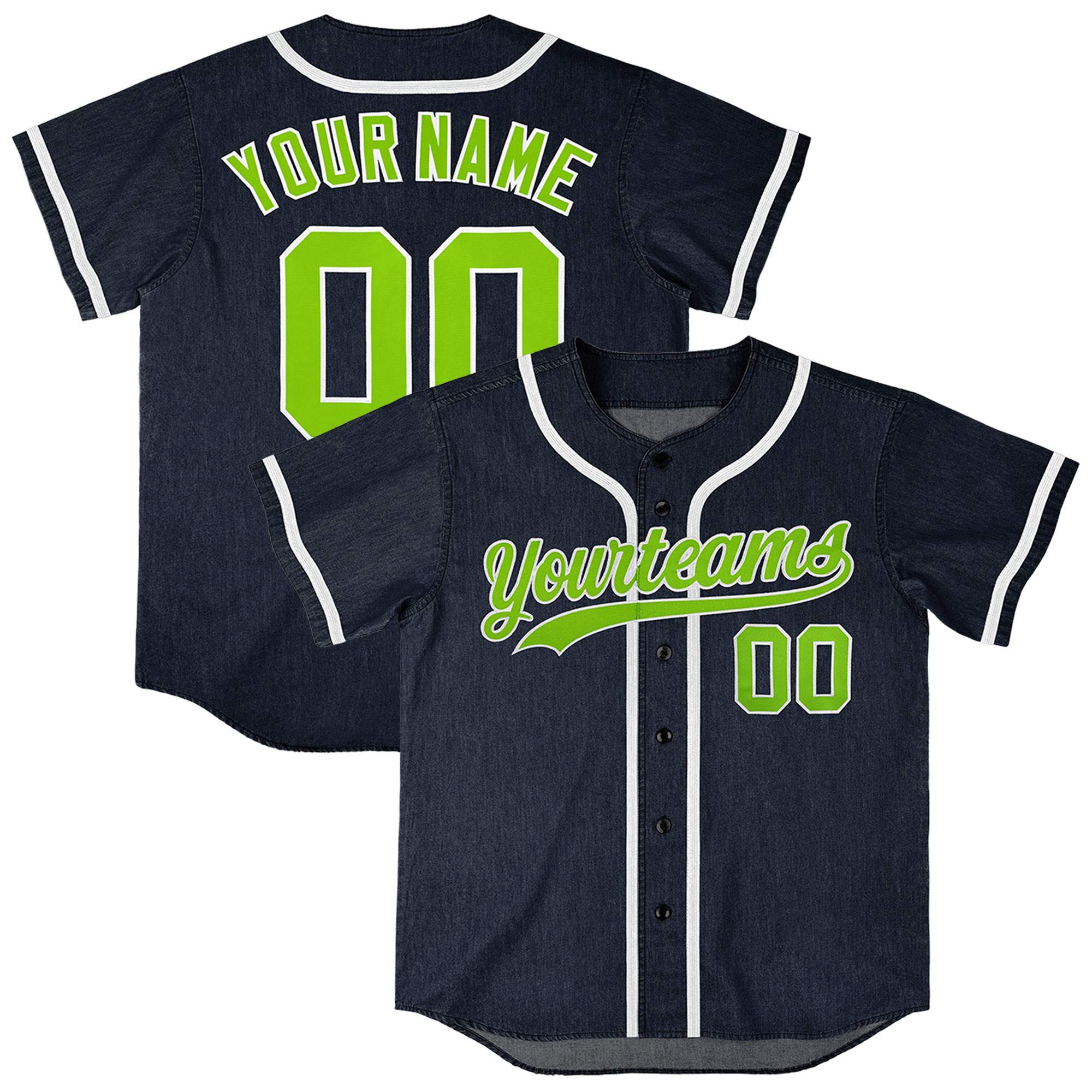 Custom Navy Personalized Denim Baseball Jersey For Men Women Boy| KXKSHOP