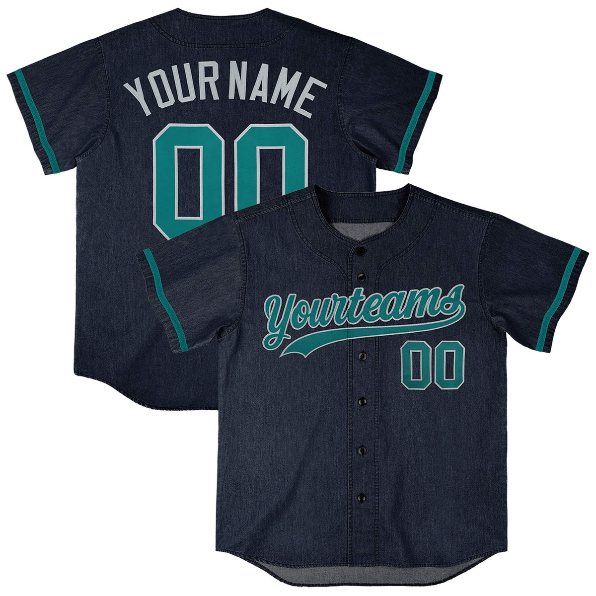 Custom Navy Personalized Denim Baseball Jersey For Men Women Boy| KXKSHOP