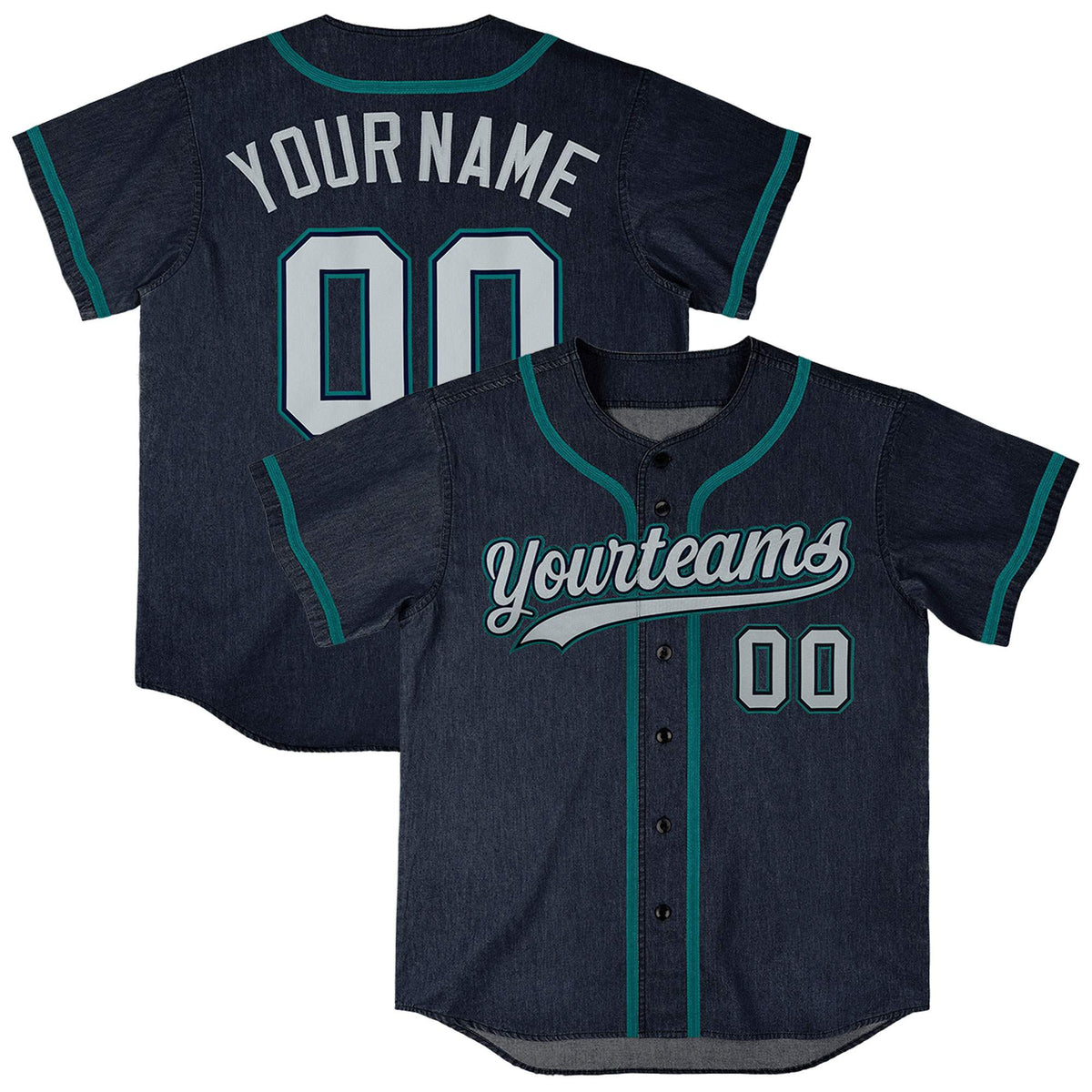 Custom Navy Personalized Denim Baseball Jersey For Men Women Boy| KXKSHOP