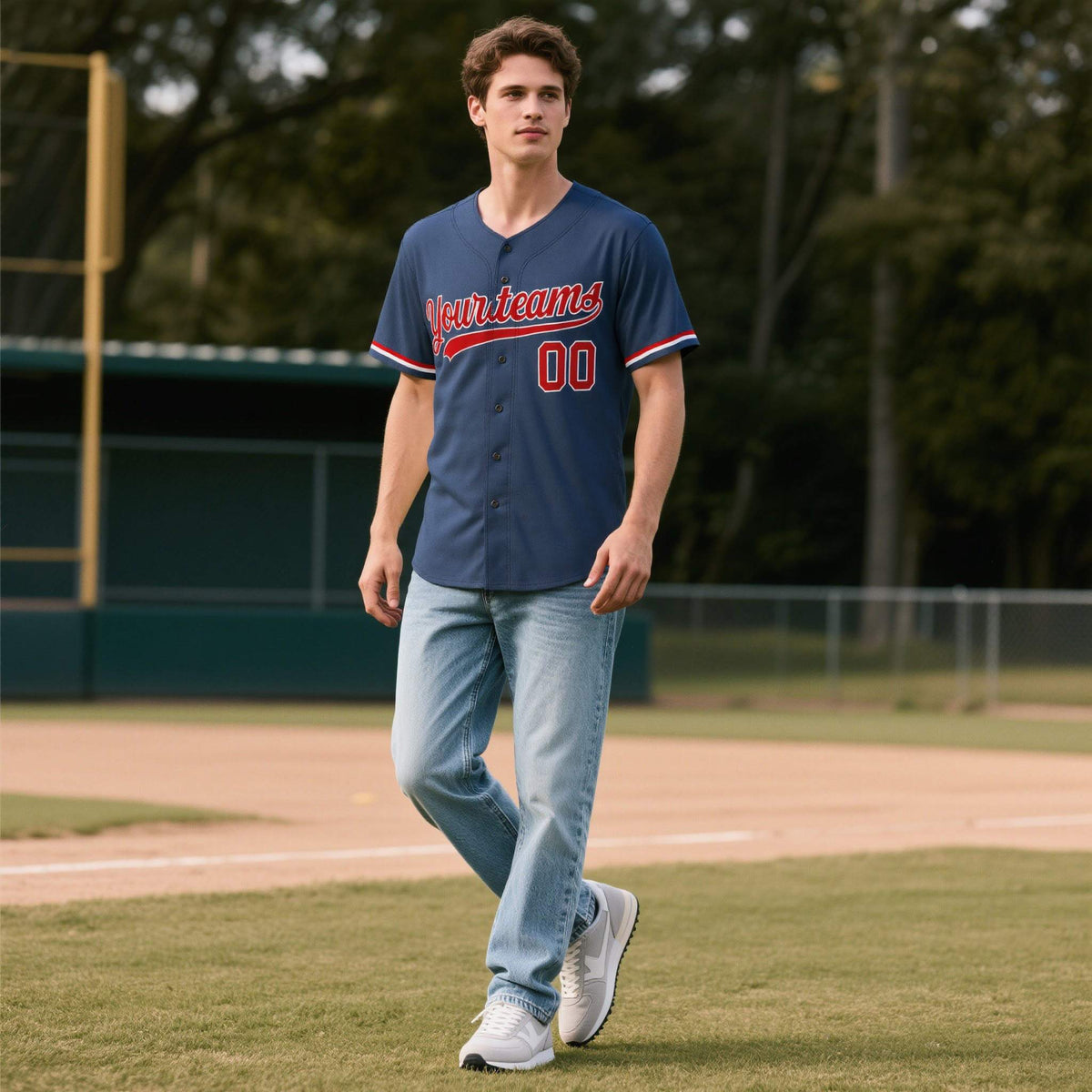 Custom Midnight Blue Personalized Denim Baseball Jersey For Men Women Boy| KXKSHOP