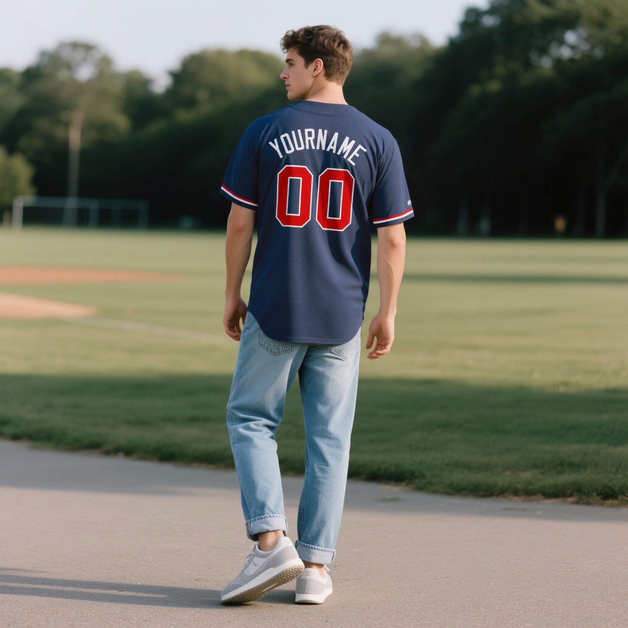 Custom Midnight Blue Personalized Denim Baseball Jersey For Men Women Boy| KXKSHOP