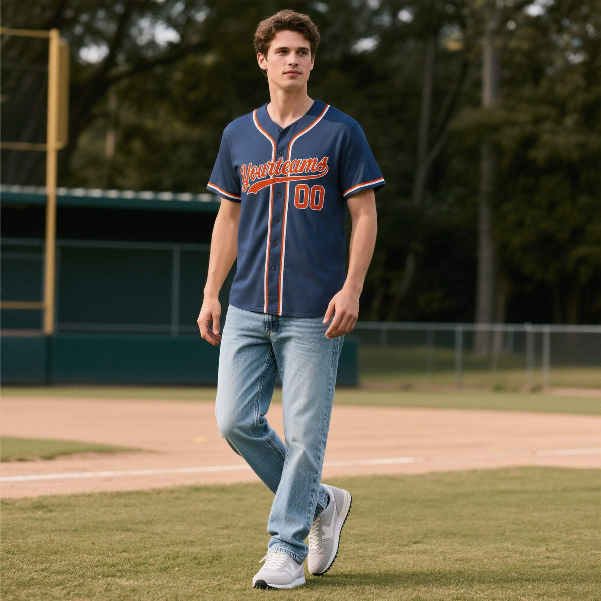 Custom Midnight Blue Personalized Denim Baseball Jersey For Men Women Boy| KXKSHOP