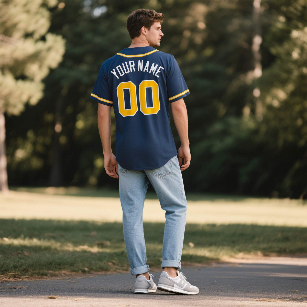 Custom Midnight Blue Personalized Denim Baseball Jersey For Men Women Boy| KXKSHOP