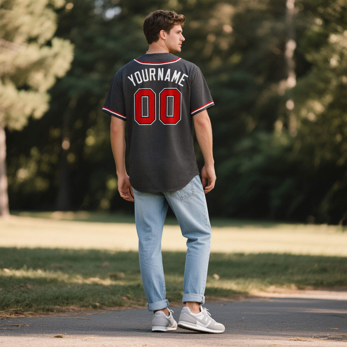 Custom Black Personalized Denim Baseball Jersey For Men Women Boy| KXKSHOP