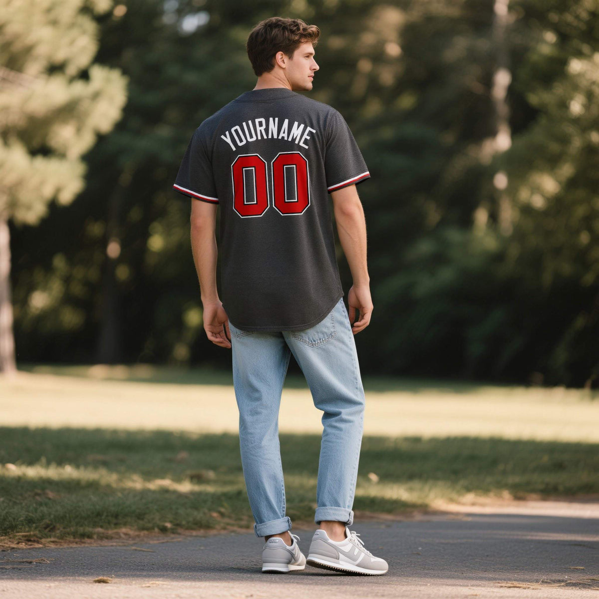 Custom Black Personalized Denim Baseball Jersey For Men Women Boy| KXKSHOP