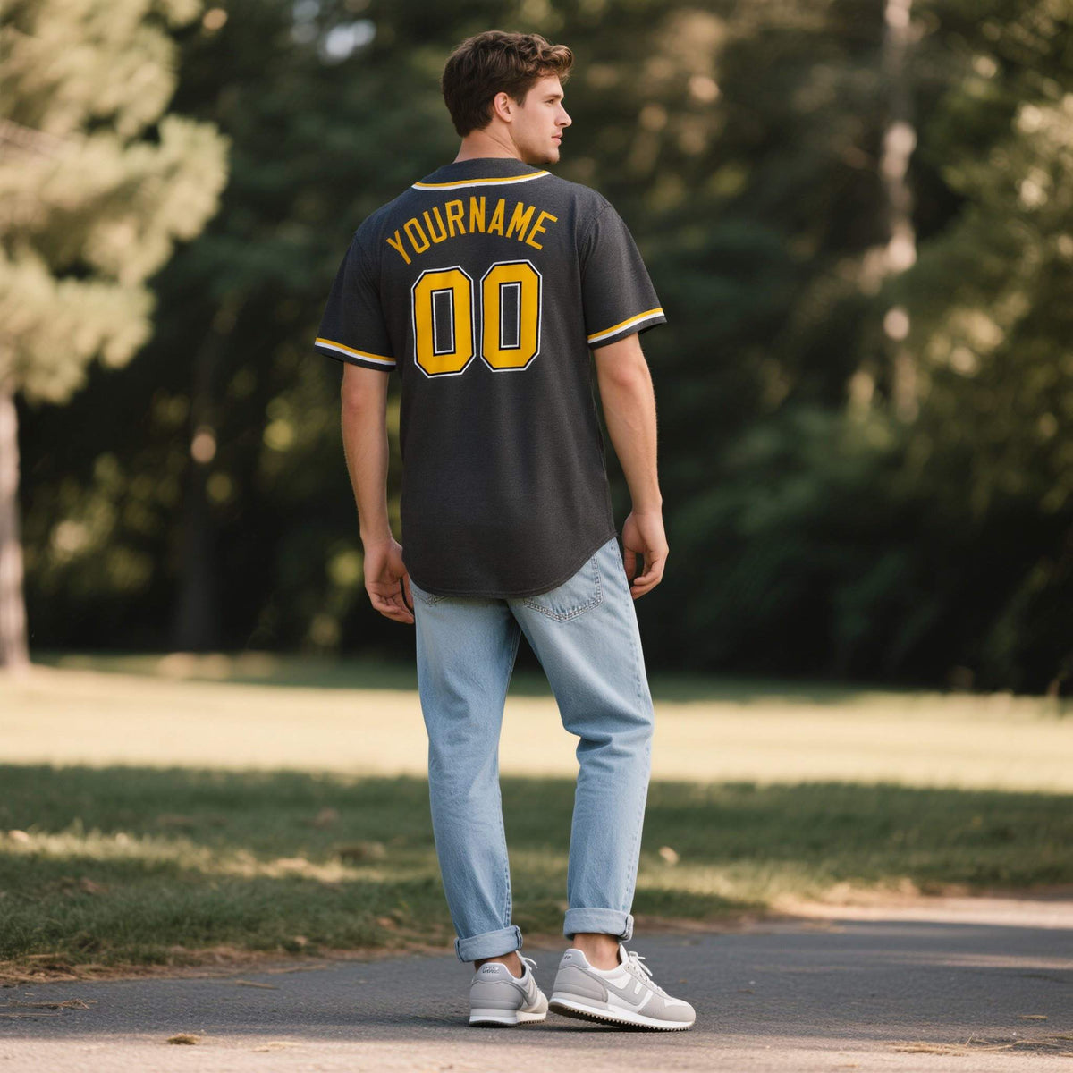 Custom Black Personalized Denim Baseball Jersey For Men Women Boy| KXKSHOP
