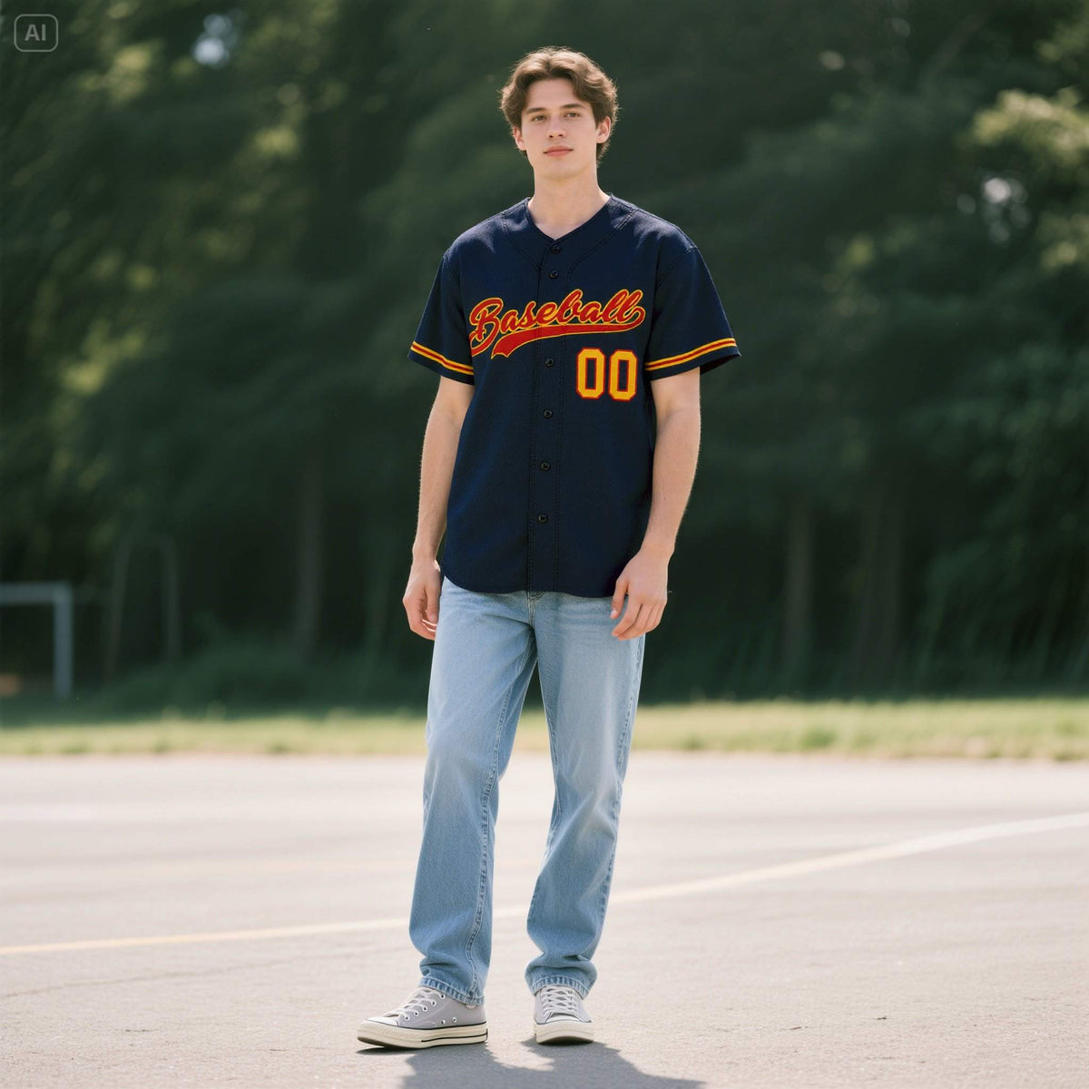 Custom Navy Personalized Denim Baseball Jersey For Men Women Boy| KXKSHOP