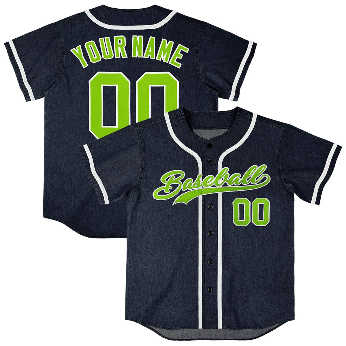 Custom Navy Personalized Denim Baseball Jersey For Men Women Boy| KXKSHOP