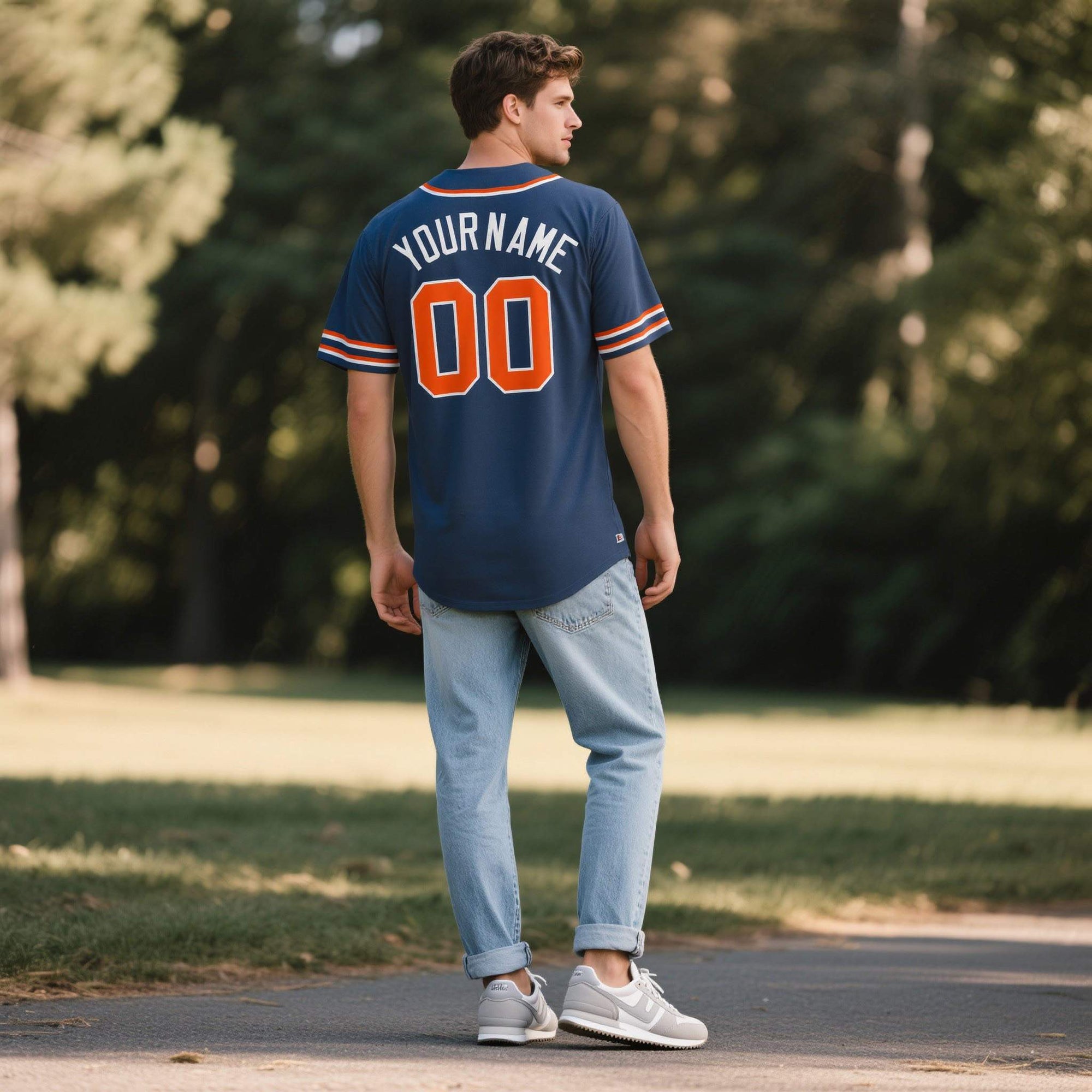 Custom Midnight Blue Personalized Denim Baseball Jersey For Men Women Boy| KXKSHOP