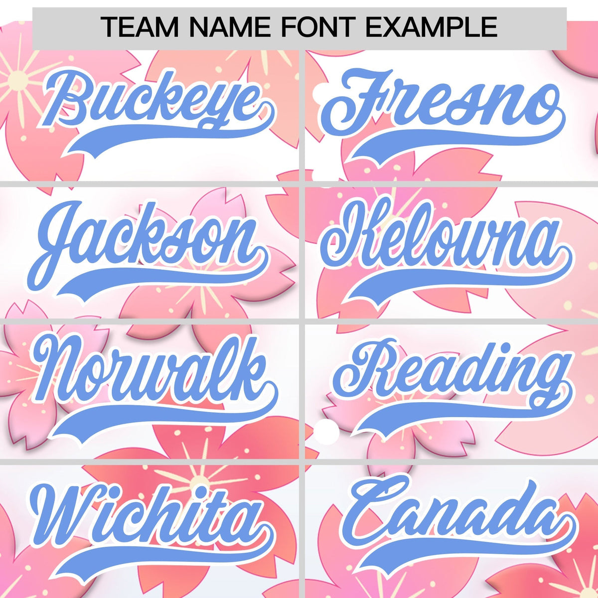 Custom Hooded Baseball Jersey | Pink Light Blue Cherry Blossom Personalized Name &amp; Number Sport Jersey