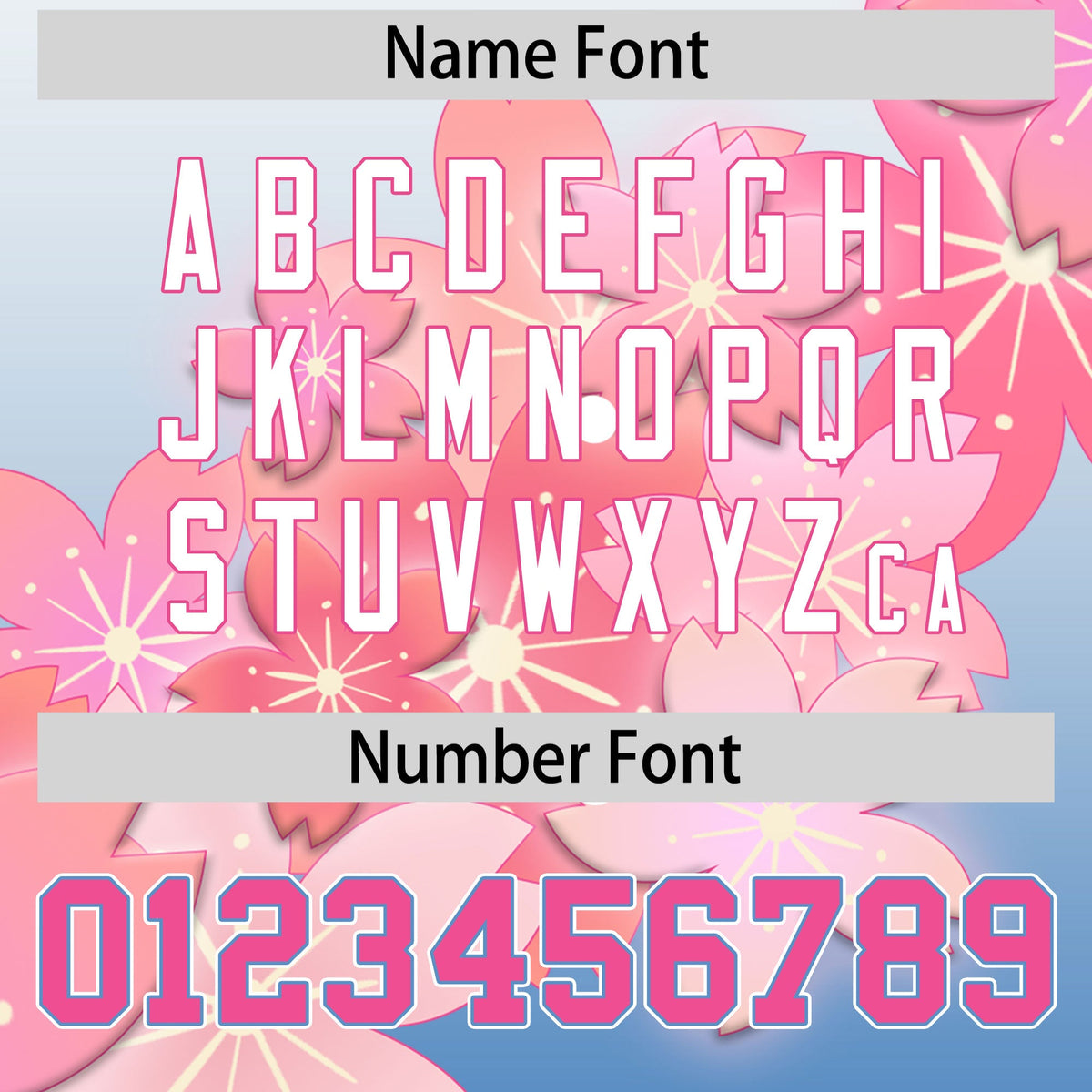 Custom Hooded Baseball Jersey | Pink Light Blue Cherry Blossom Personalized Name &amp; Number Sport Jersey