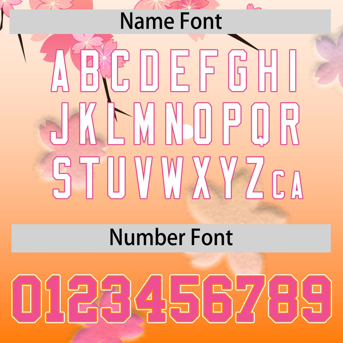 Custom Hooded Baseball Jersey | Pink Orange Cherry Blossom Personalized Name &amp; Number Sport Jersey