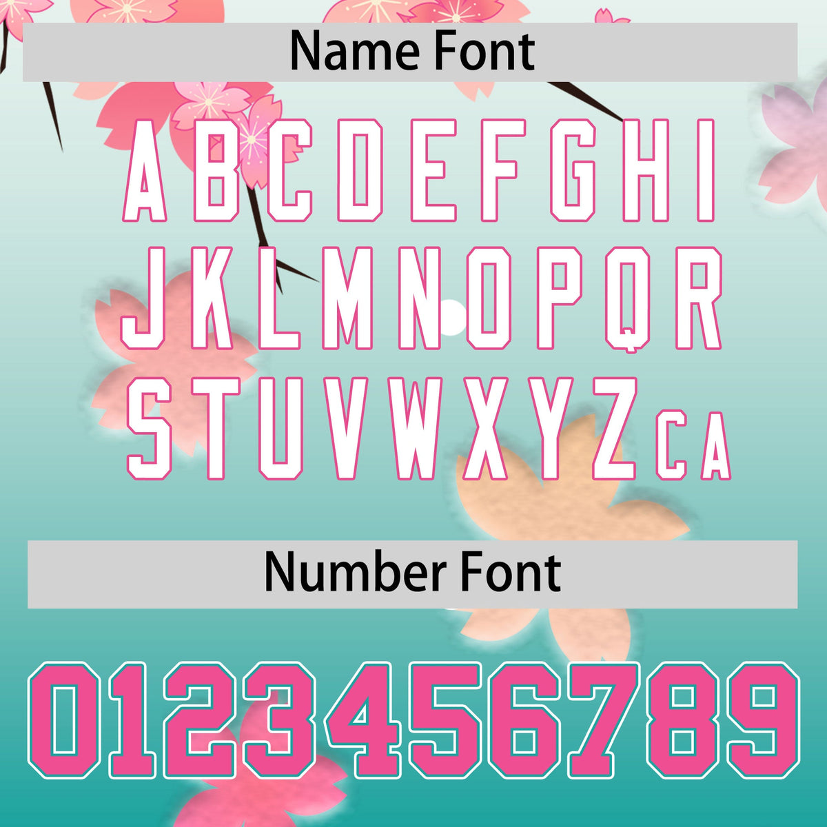 Custom Hooded Baseball Jersey | Pink Aqua Cherry Blossom Personalized Name &amp; Number Sport Jersey