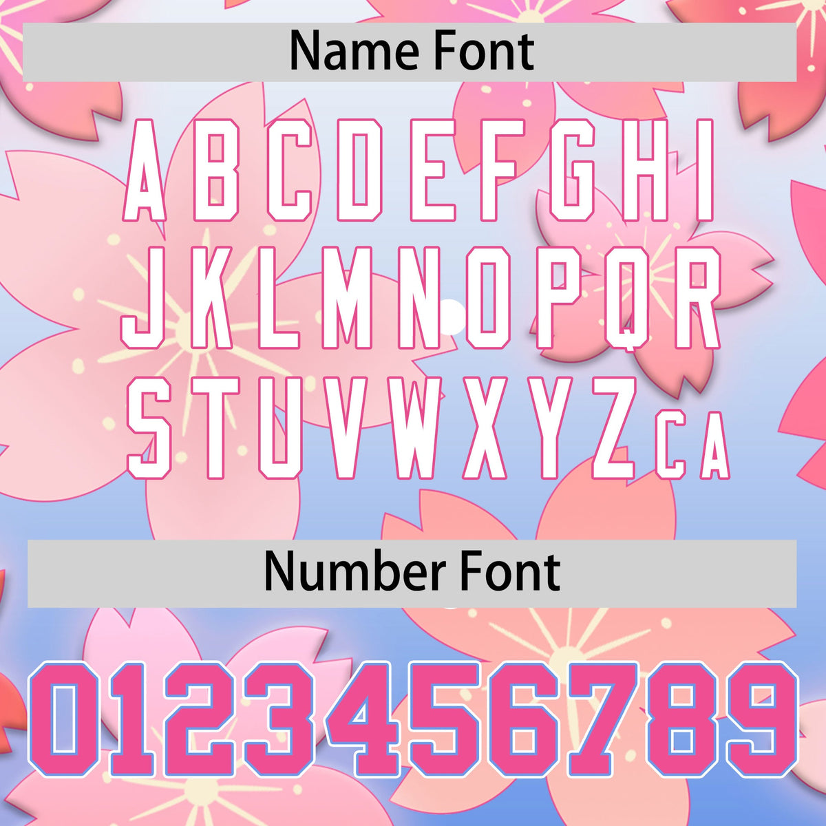 Custom Hooded Baseball Jersey | Pink Light Blue Cherry Blossom Personalized Name &amp; Number Sport Jersey