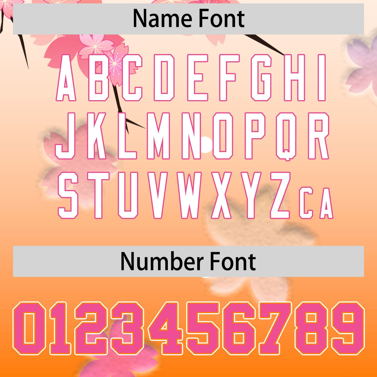 Custom Hooded Baseball Jersey | Pink Orange Cherry Blossom Personalized Name &amp; Number Sport Jersey