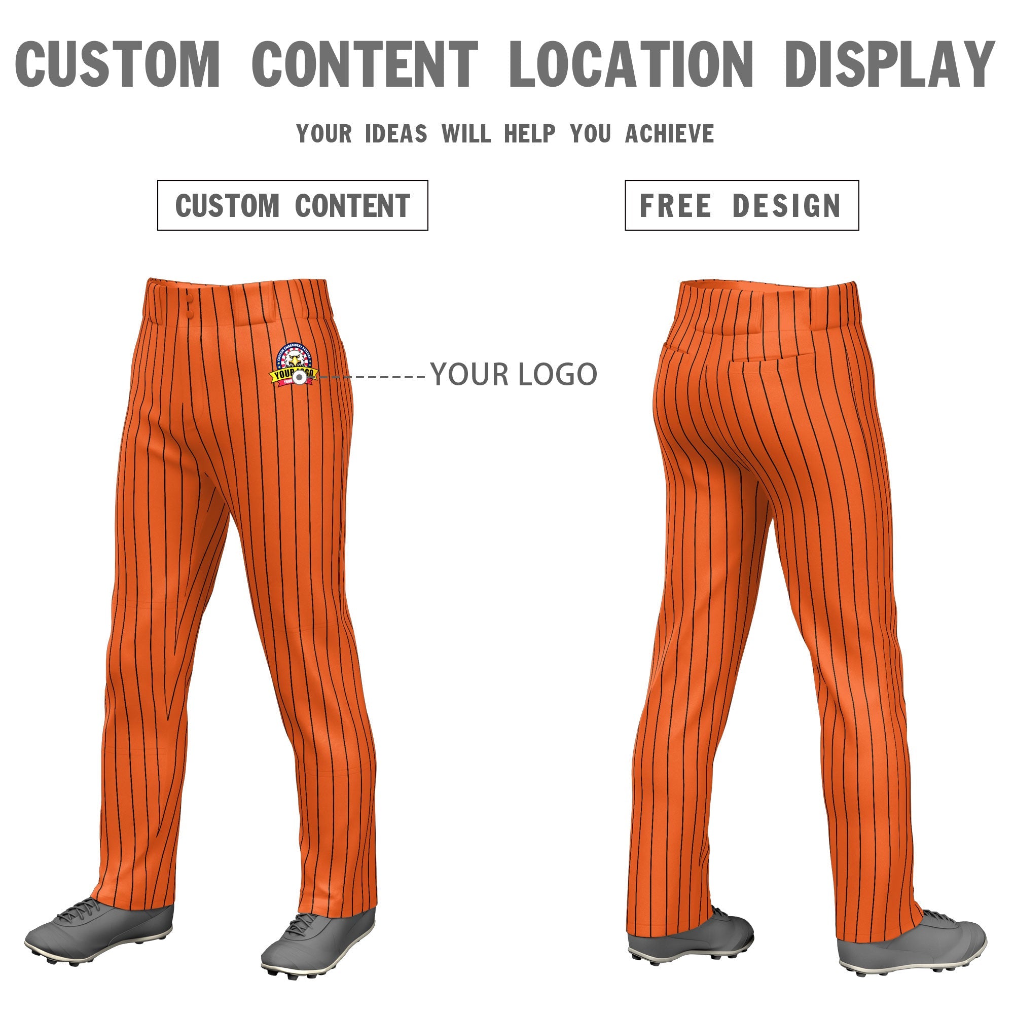 Custom Yellow Black Pinstripe Fit Stretch Practice Loose-fit Baseball Pants