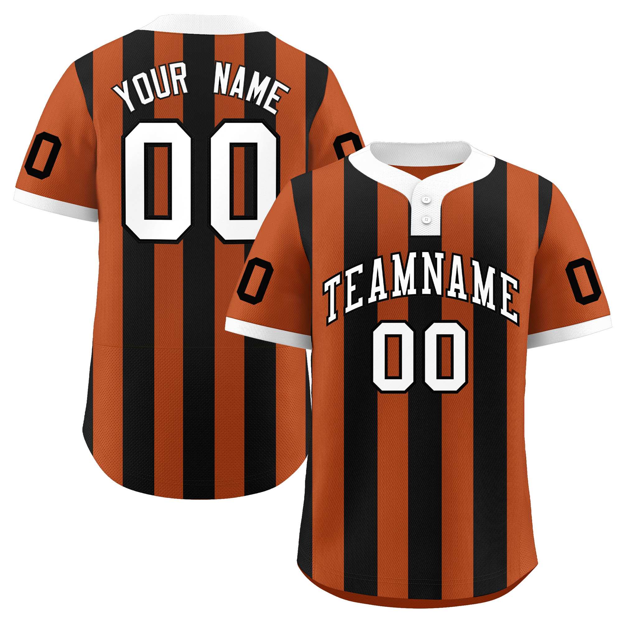 Custom Khaki Black Stripe Fashion Authentic Two-Button Baseball Jersey| KXKSHOP