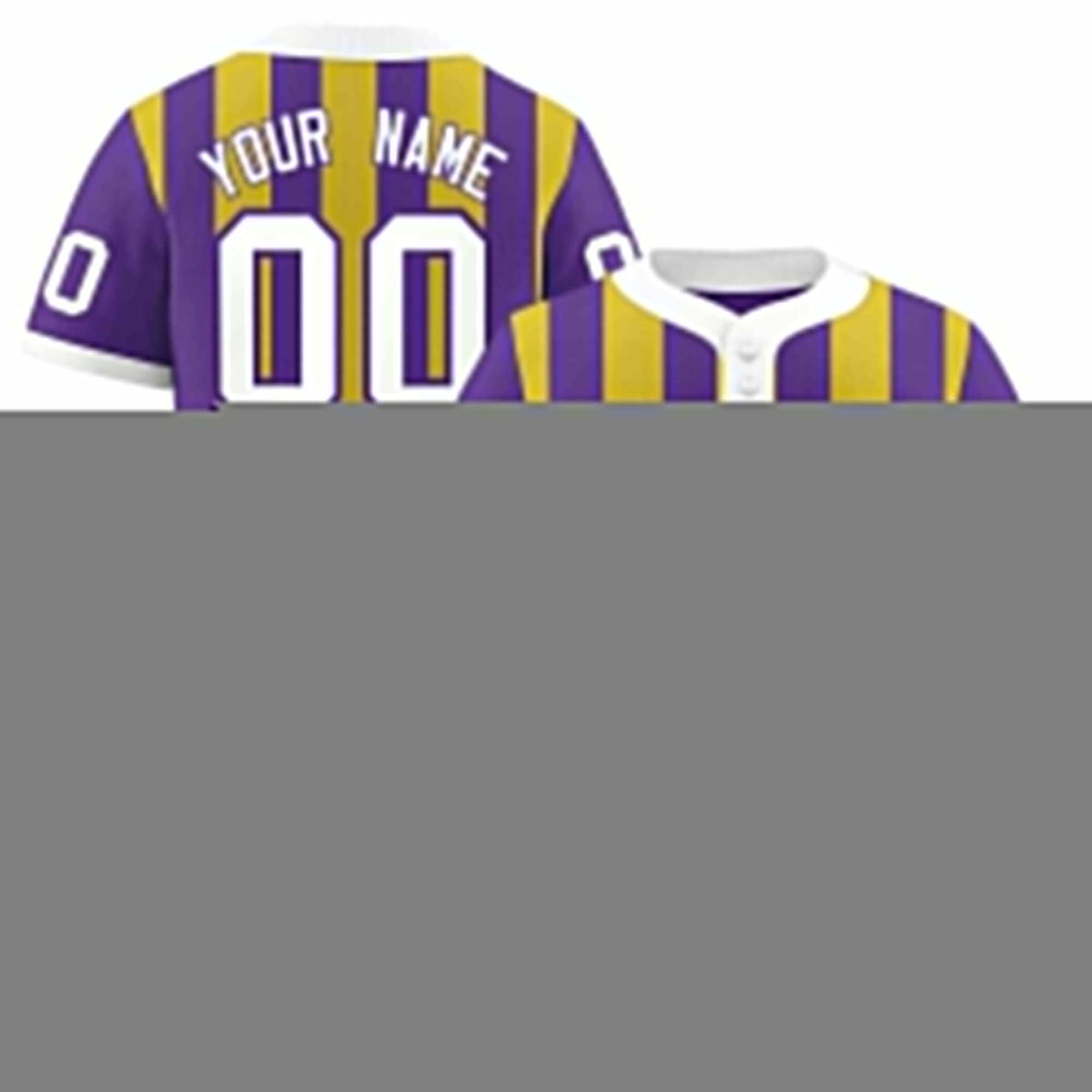 Custom Purple Old Gold Stripe Fashion Authentic Two-Button Softball Jersey