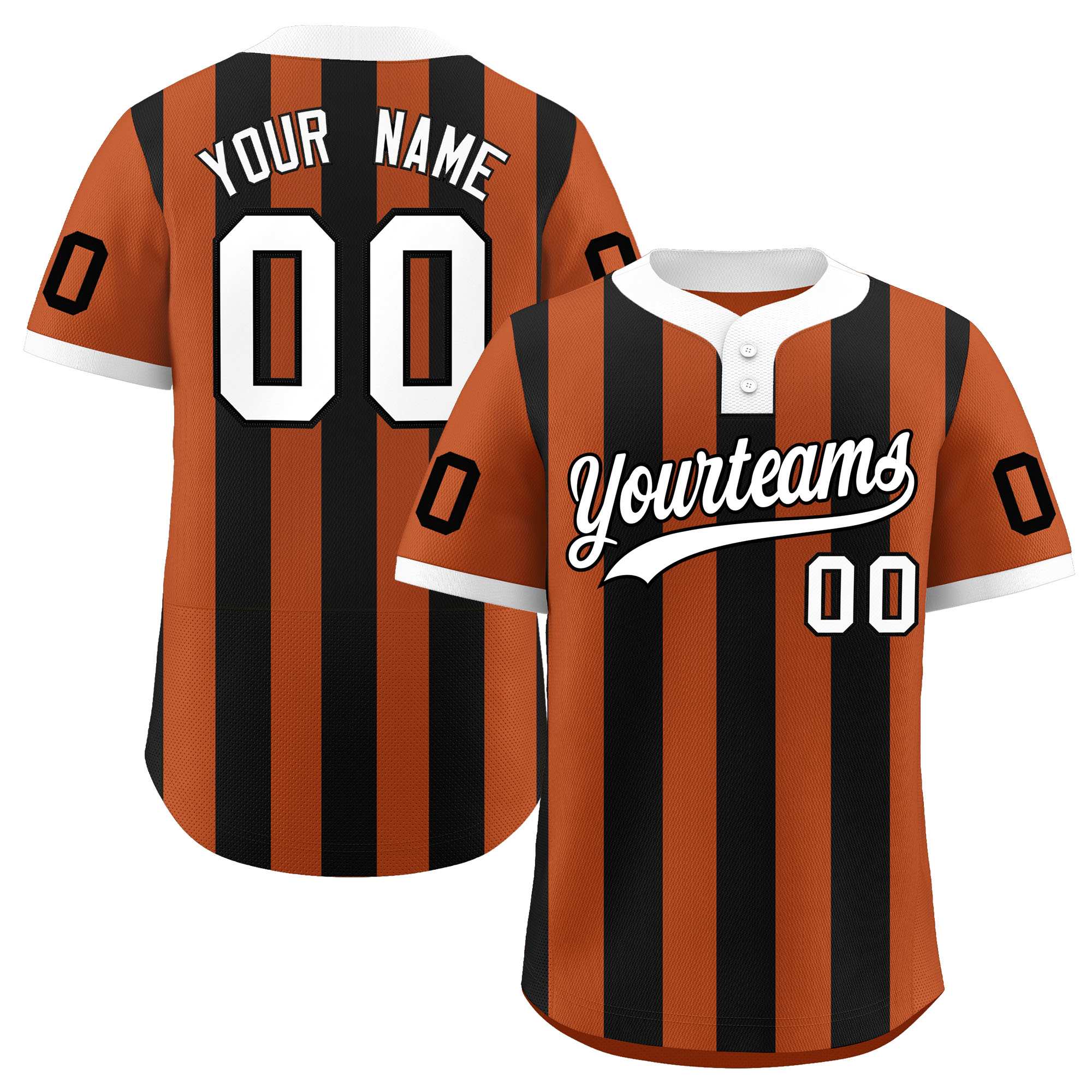 Custom Khaki Black Stripe Fashion Authentic Two-Button Baseball Jersey| KXKSHOP